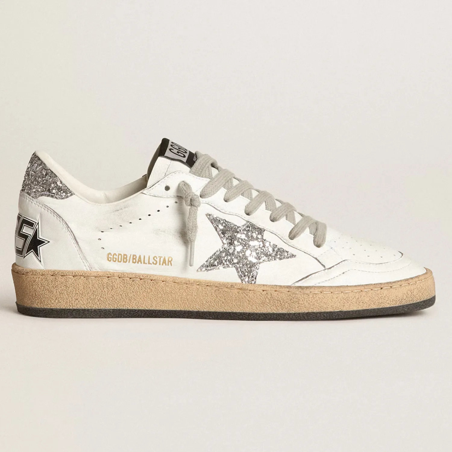 Women's Ball Star White Nappa with Glitter Heel